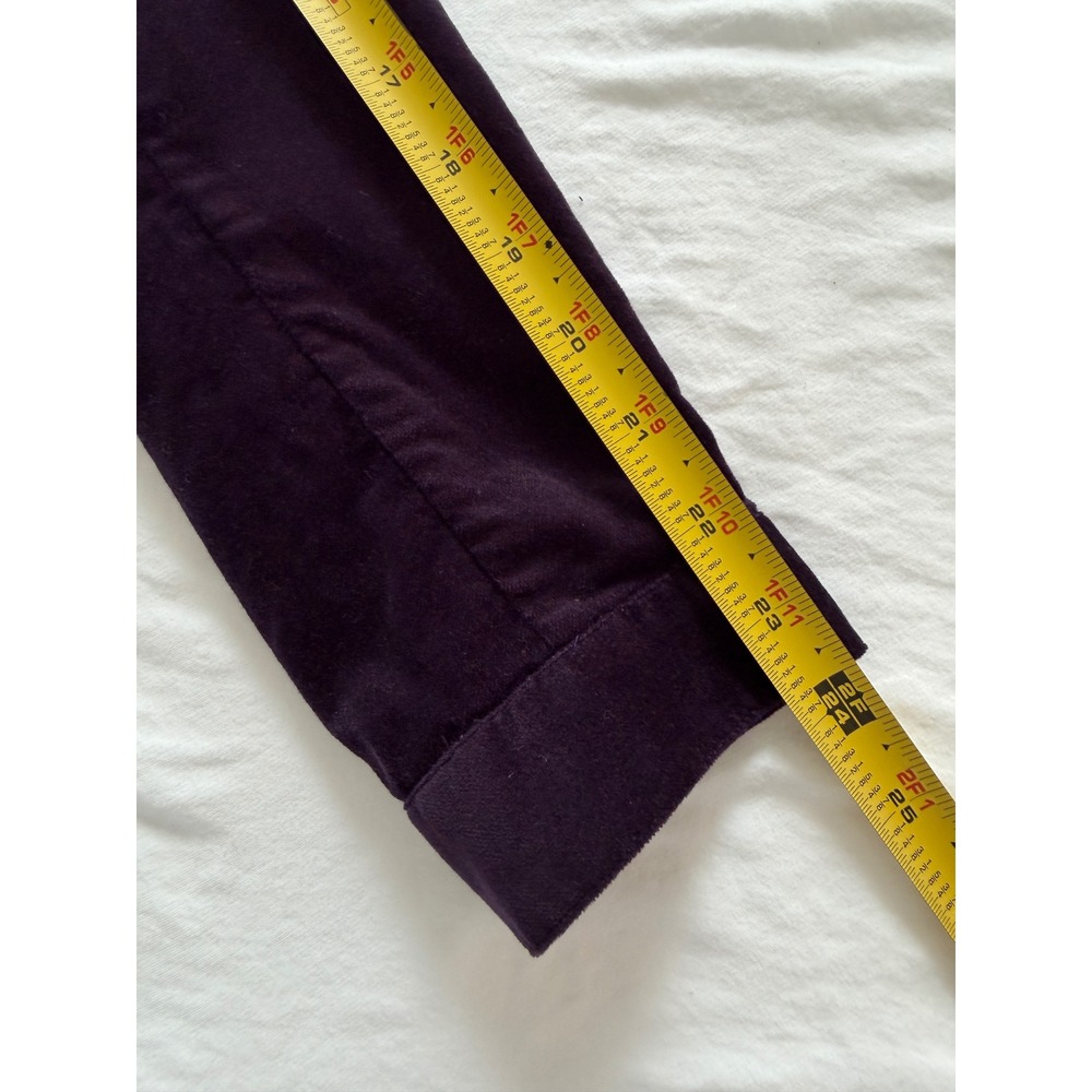 J. Jill M Plum Purple Stretch Velvet Button Front Midi Shirt Dress Cotton Blend - Picture 6 of 12